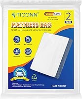 Vista 18 de TICONN 2PK Bolsa de plástico para colchón para mudanza y almacenamiento, cubierta protectora impermeable para colchón, suministros resistentes