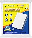 TICONN 2PK Plastic Mattress Bag for Moving Storage, Waterproof Mattress Protector Cover, Heavy-Duty Mattress Moving Supplies (1.5 mil, Queen)
