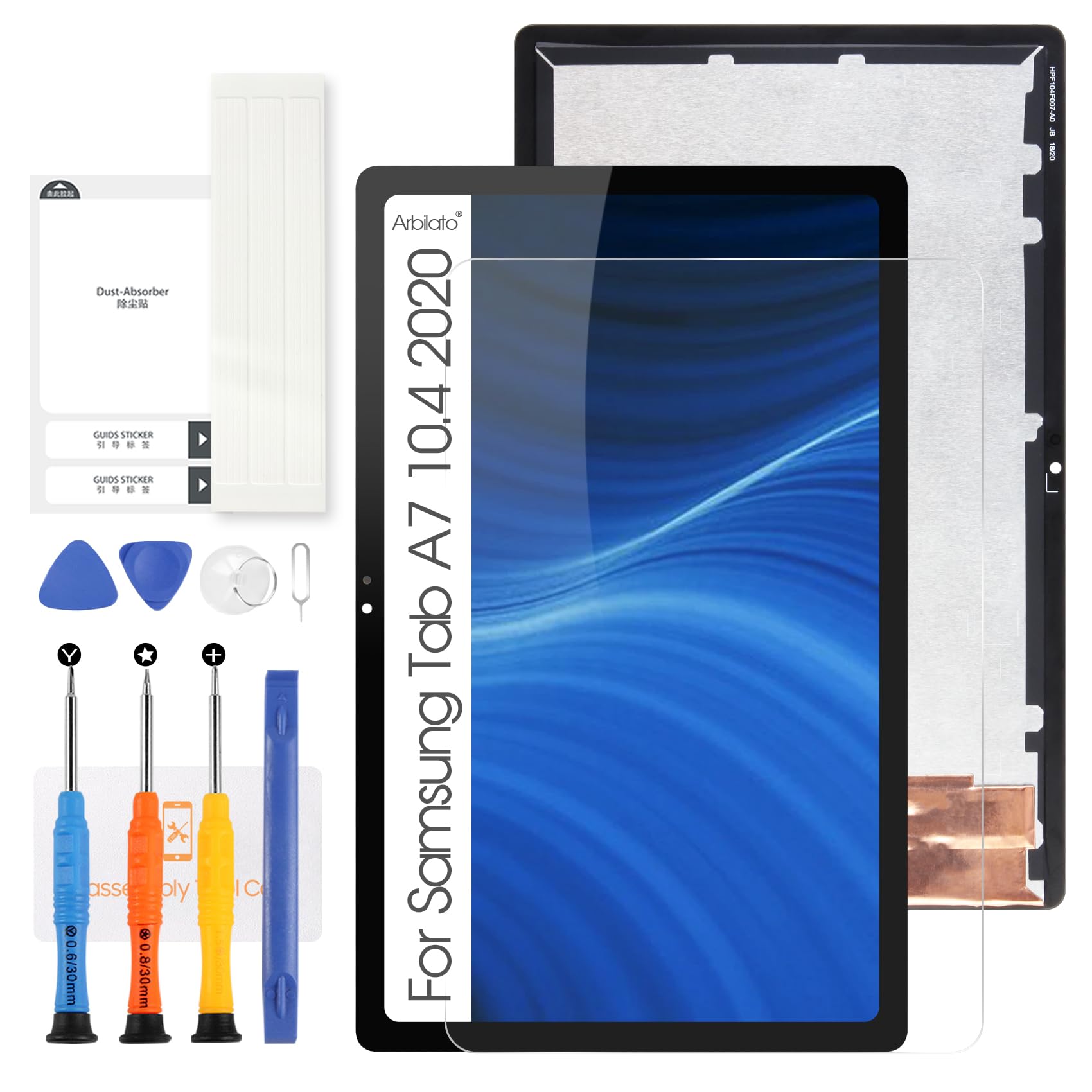 Schermo LCD per Samsung Galaxy Tab A7 T500 T505 LCD Display SM-T500 SM-T505 Touch Screen Digitalizzatore Assembly con Riparazione Kit (nero)