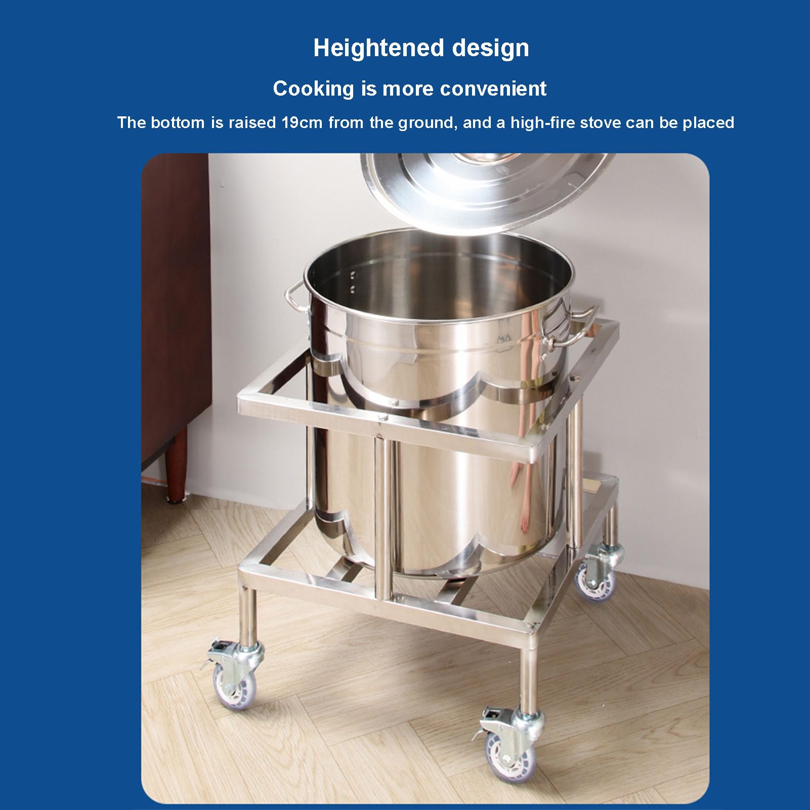 Carro de Acero Resistente para bidones con diseño antivuelco, Soporte móvil Aislado para Cubos de Basura, bombonas de Gas, ollas y macetas, Estante Base de Cocina.
