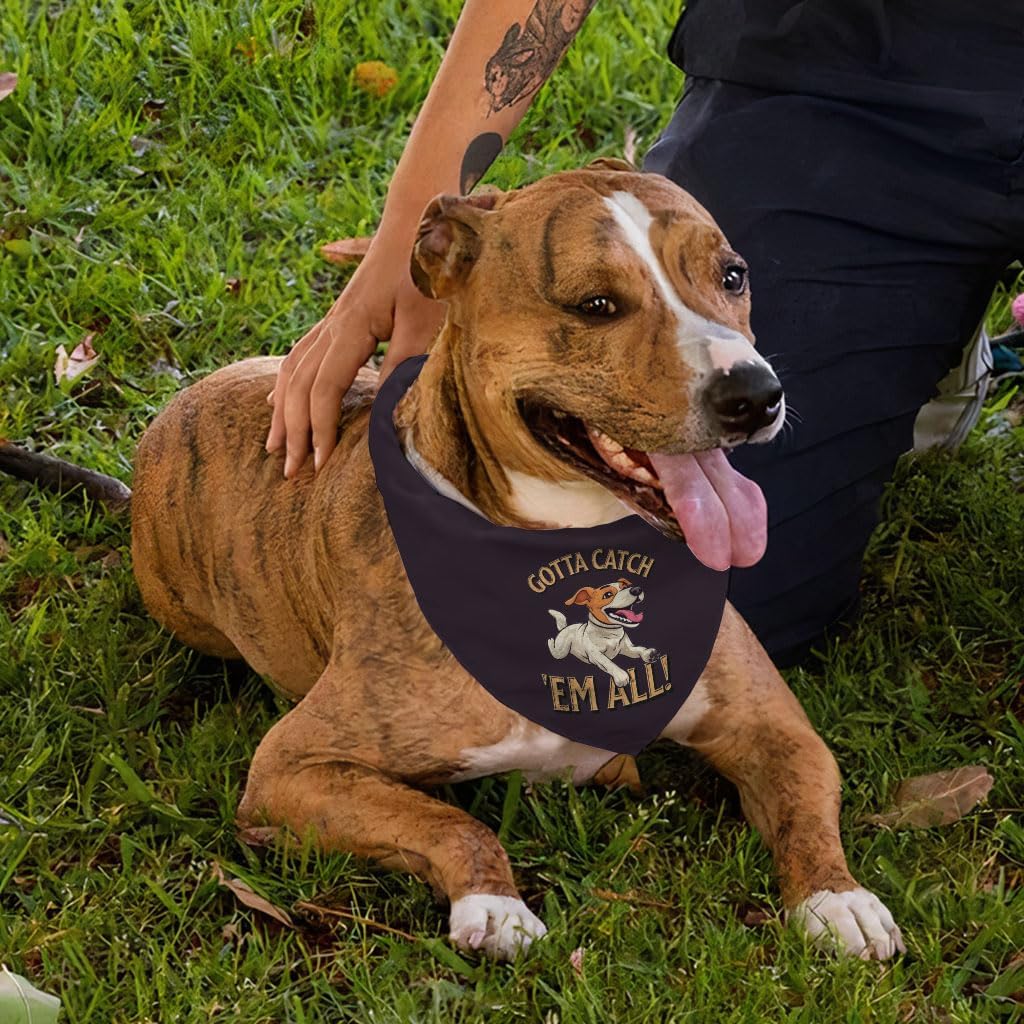 Gotta Catch 'em All Pet Bandana - Gifts for Squirrel Lovers - Dog Apparel - S