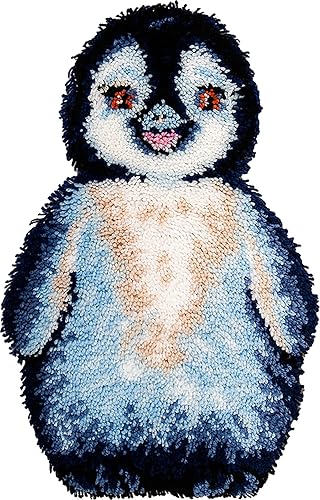 Miniatura 10 de TEZKIM Kits de ganchos de pestillo para niños y adultos, kits de fabricación de alfombras con lienzo impreso, kits de tapiz, costura, manualidades