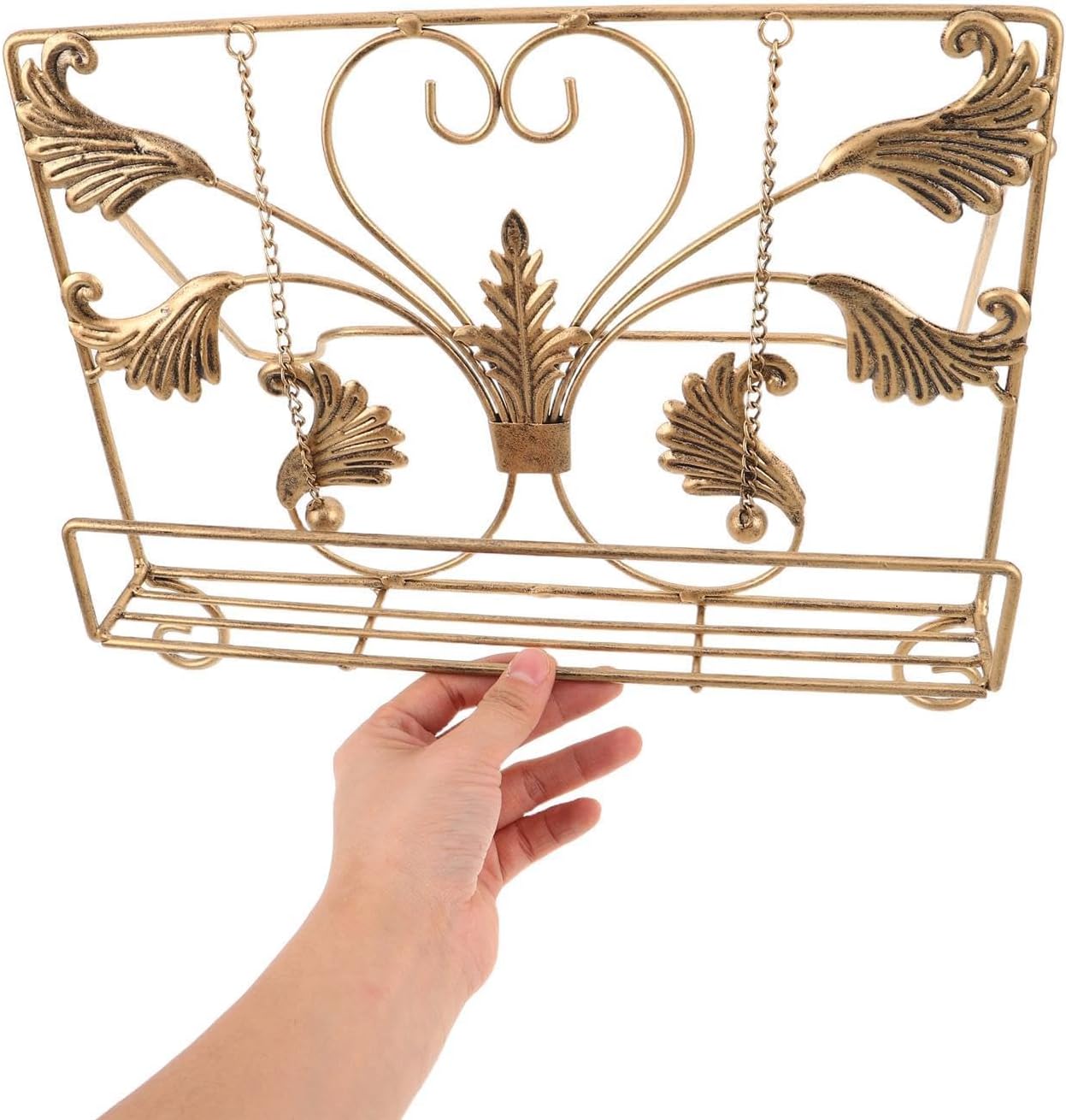 Cookbook Stand, Cast Iron Vintage Recipe Book Holder Easel for Textbooks Magazine, Cookbook Organizer for Meal Prep & Baking 12.80x10.24x8.27in