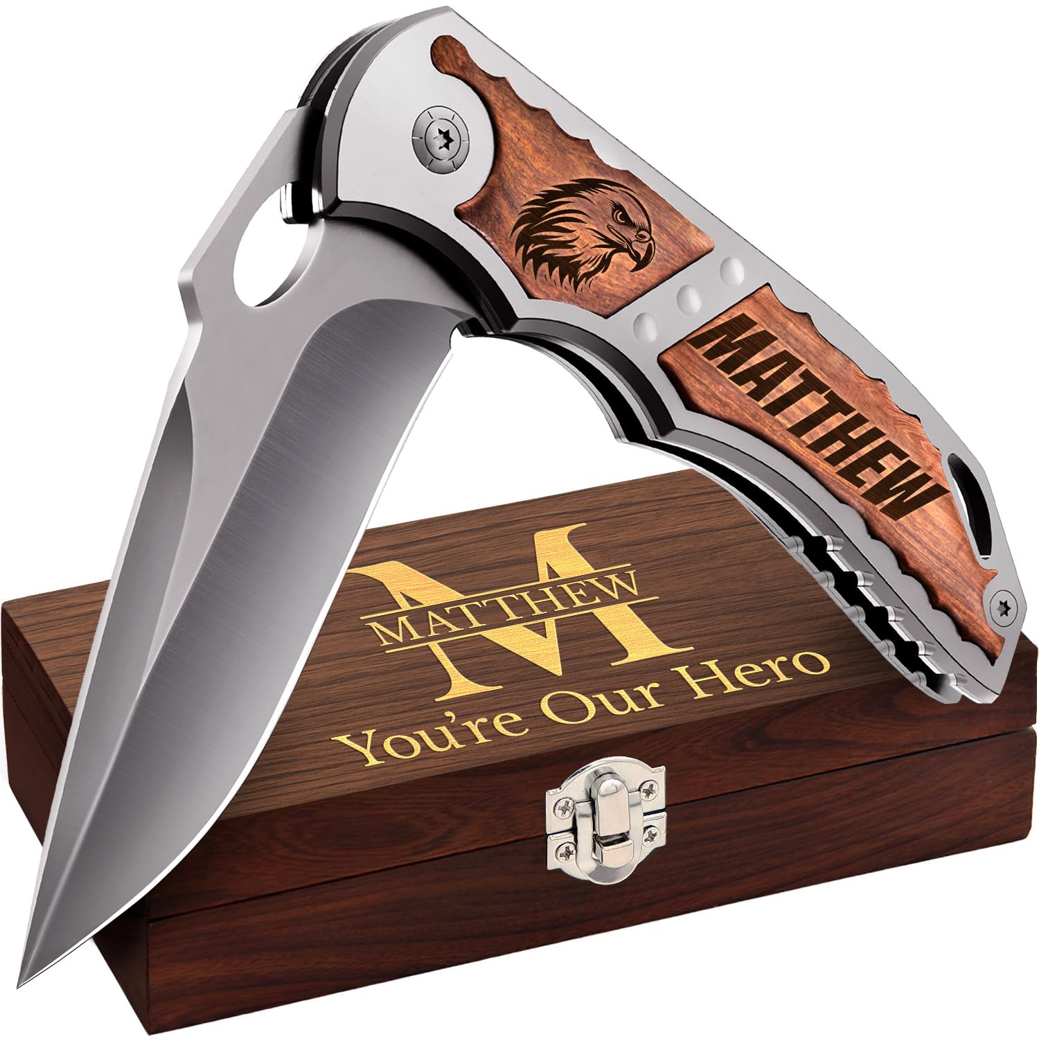Custom Knife - Personalized Gifts for Men and Women - Engraved Gifts for Dad Husband Boyfriend Wife Girlfriend - Customized Pocket Knives for Birthday, Anniversary - Best Unique Present 97010 PS