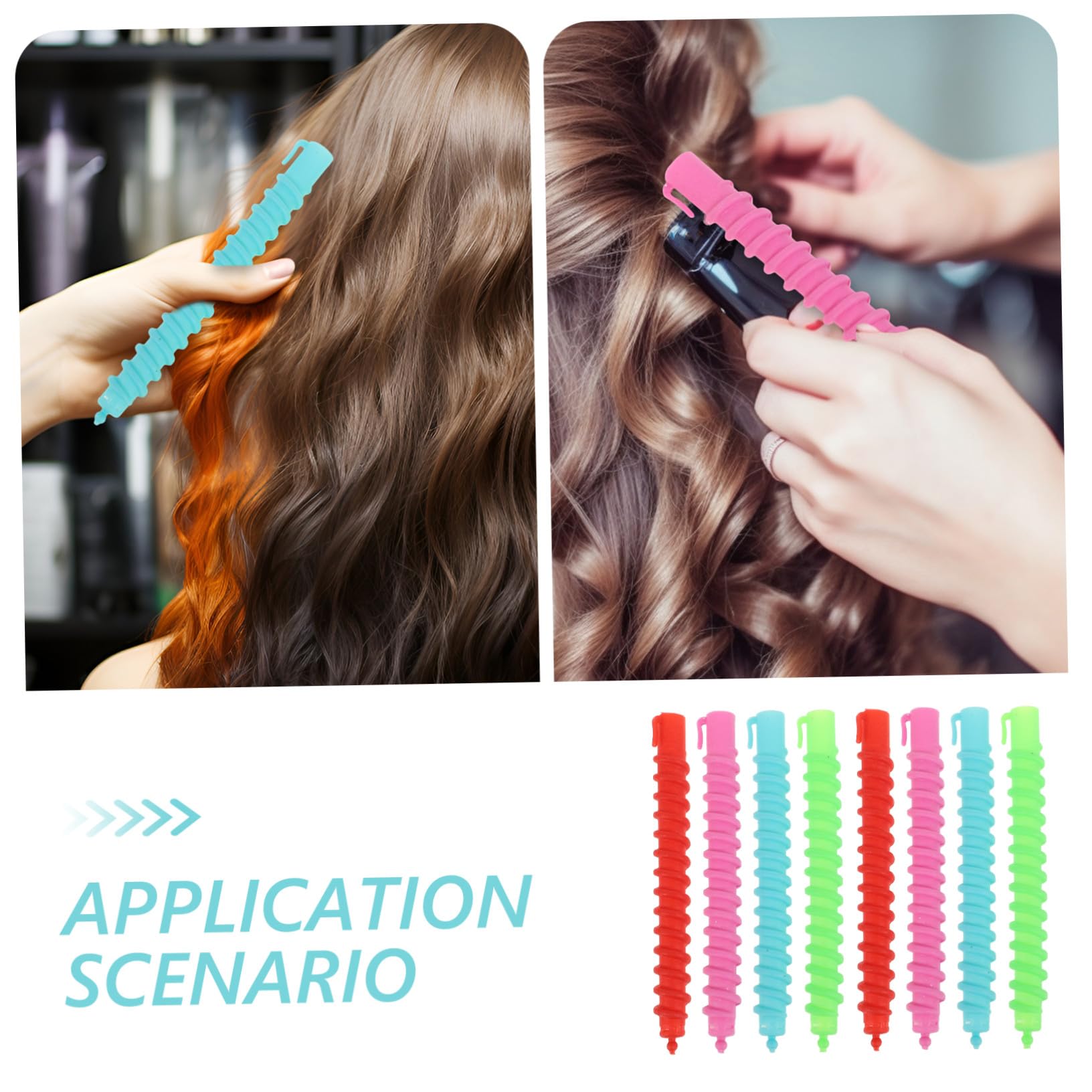 POPETPOP Set da 60 Pezzi di Bigodini Spirale in Plastica Leggeri e Facili da Maneggiare per Chioma Lunghi, per Creare Ricci Morbidi e Naturali Colore Casuale