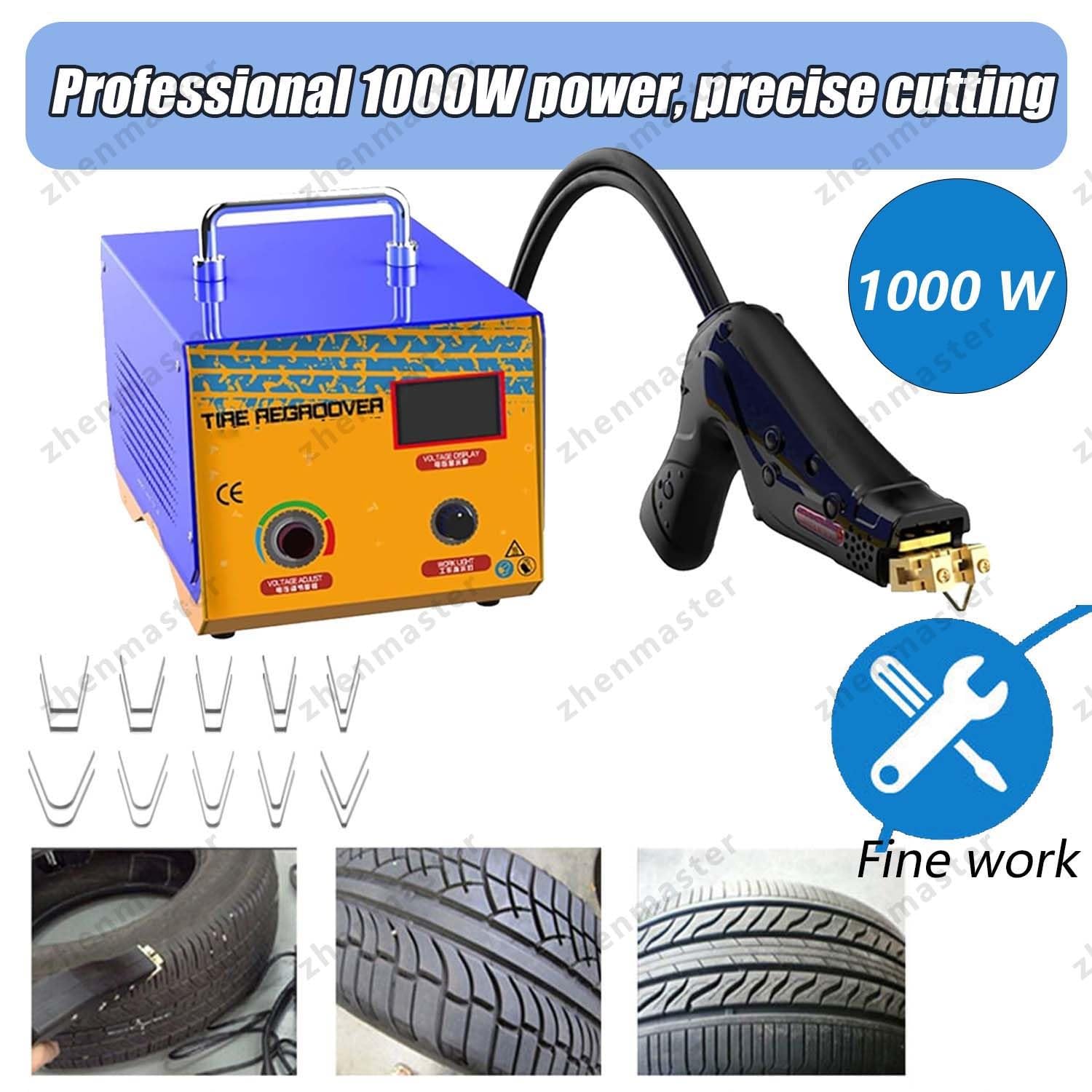 Máquina Ranuradora De Neumáticos Eléctrica 1000W Con 20 Cuchillas U/V, Ancho Ajustable 2-14mm, Profundidad 9-14mm, Ideal Para Camiones, Coches Y Neumáticos Industriales