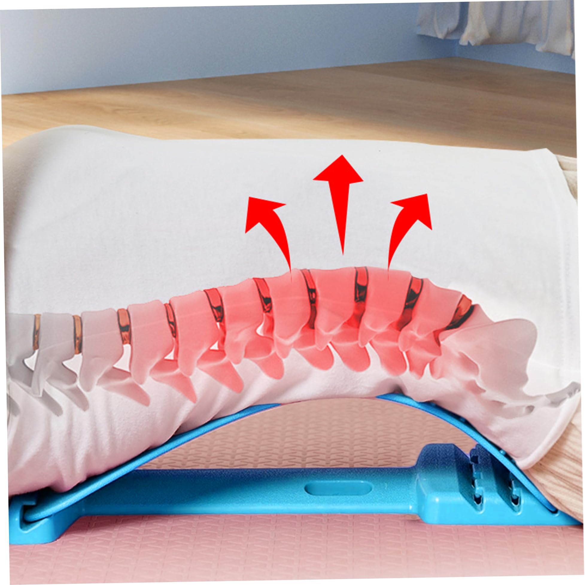 Planche lombaire antidérapante 4 niveaux réglables points de massage 3D bleu