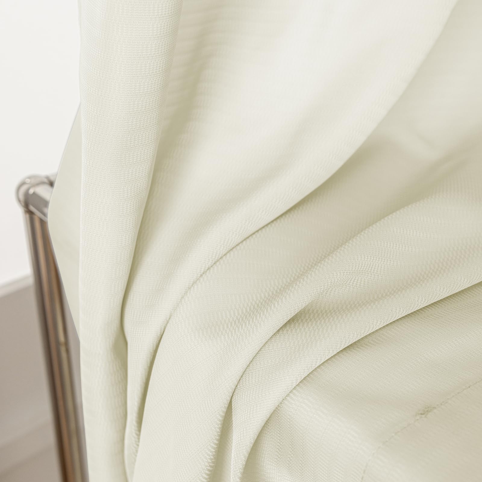 Ystyle Tende per Interni 2 Pezzi 140x245 CM, Tende Camera da Letto Soggiorno, Tende Moderne per Salotto Casa Finestra, Tenda Trasparenti Voile Semi Eleganti con Anelli, Beige