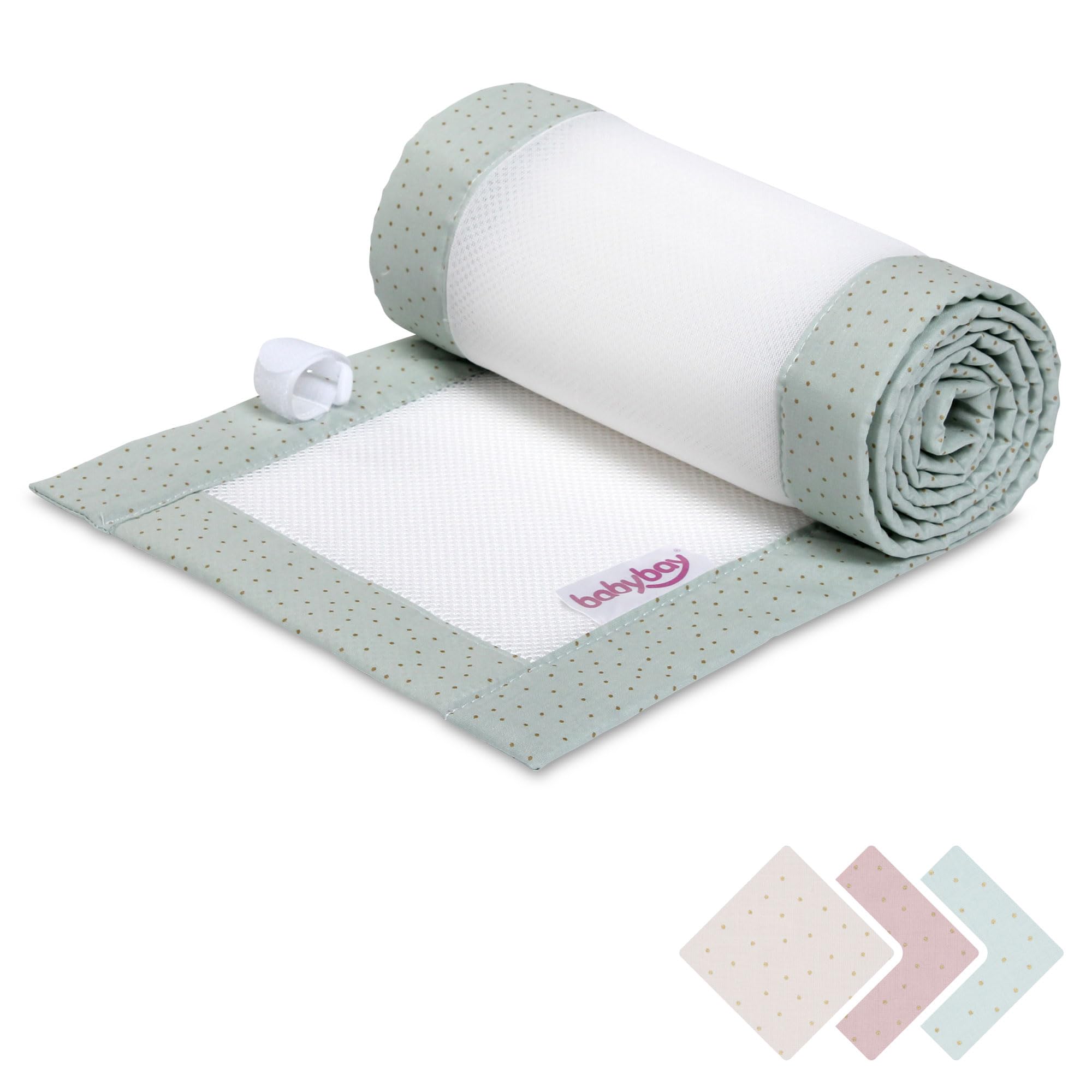 babybay Gniazdko 3D Mesh Royal pasuje do modelu oryginalnego, miętowe, błyszczące kropki, złote