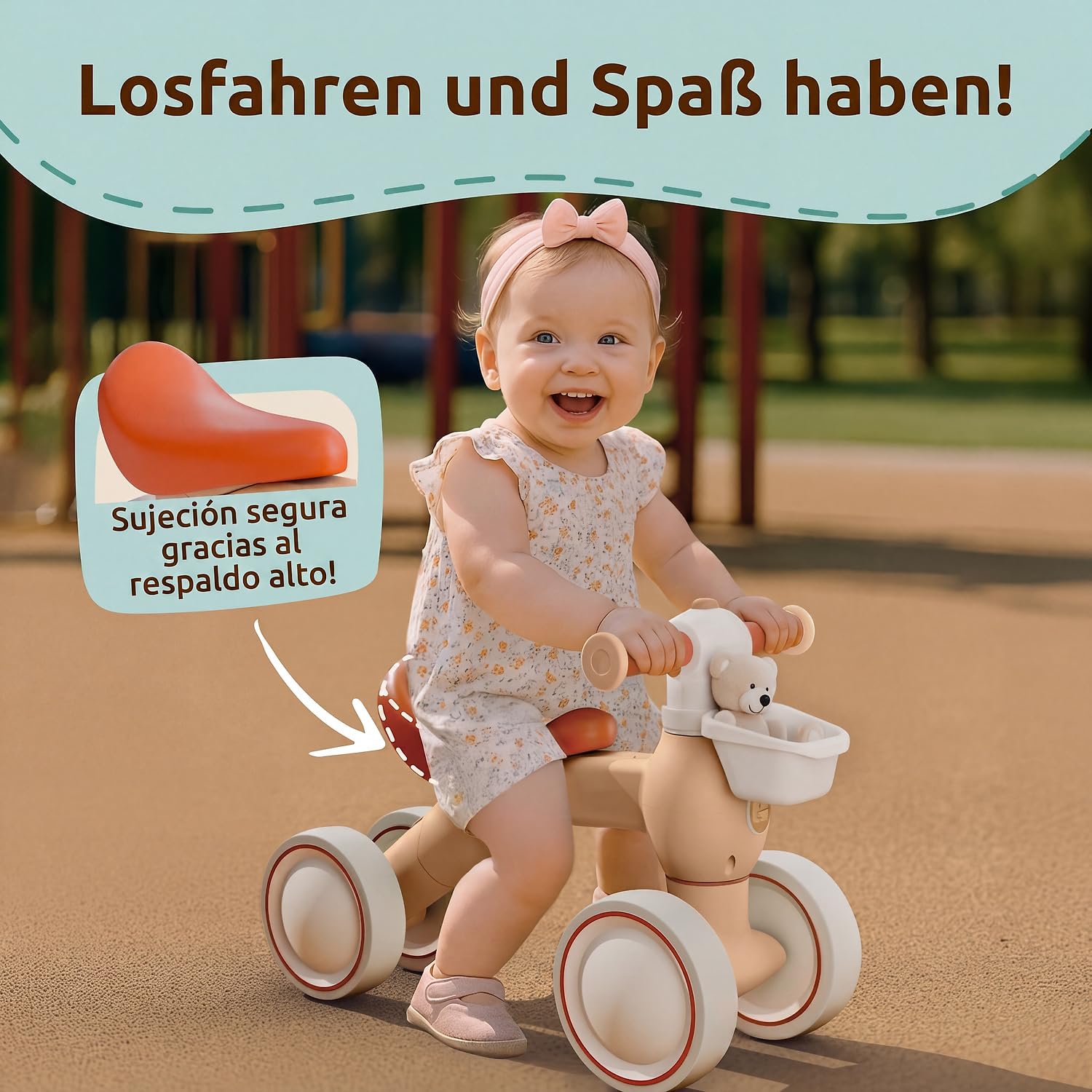 Mallie® Juguetes Niños 1 Año con Cesta - Bicicleta Niño 2 Años, Correpasillos Bebe, Bici 1 Año, Regalo Bebe, Triciclo