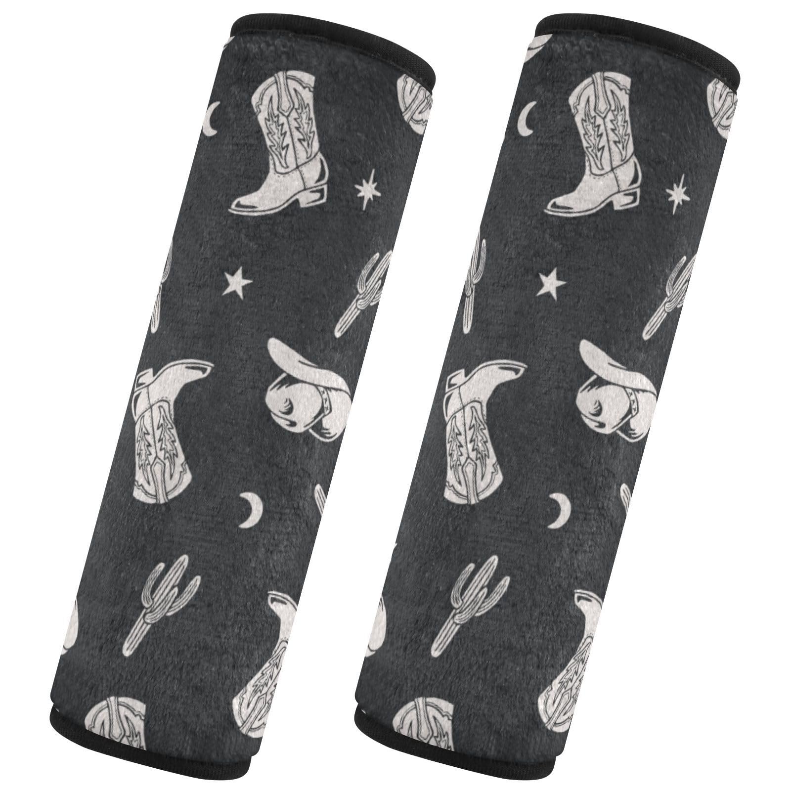 Seat Belt Covers 2 Pack Western Cactus Car Seat Strap Covers Super Soft Cowboy Boho Car Seat Neck Cover for Boys Girls Adults Babies S