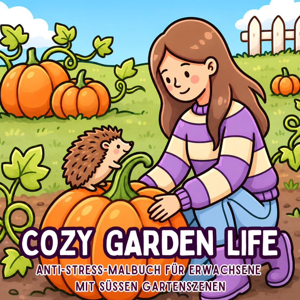 Cozy Garden Life: Anti-Stress-Malbuch für Erwachsene mit süßen Gartenszenen
