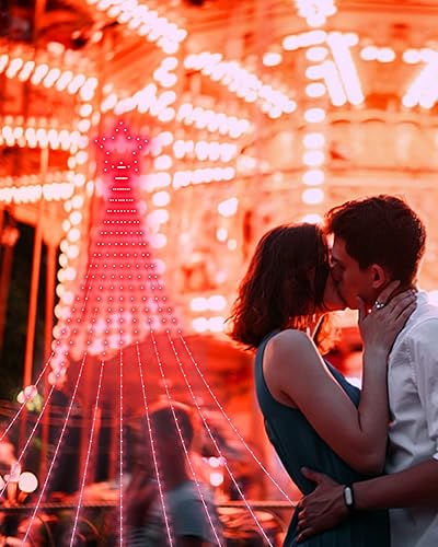 Miniatura 5 de Luces de decoración de árbol de patio al aire libre, pantalla personalizada inteligente de 11.8 pies, 64 modos, cascada de patio, árbol de Navidad,