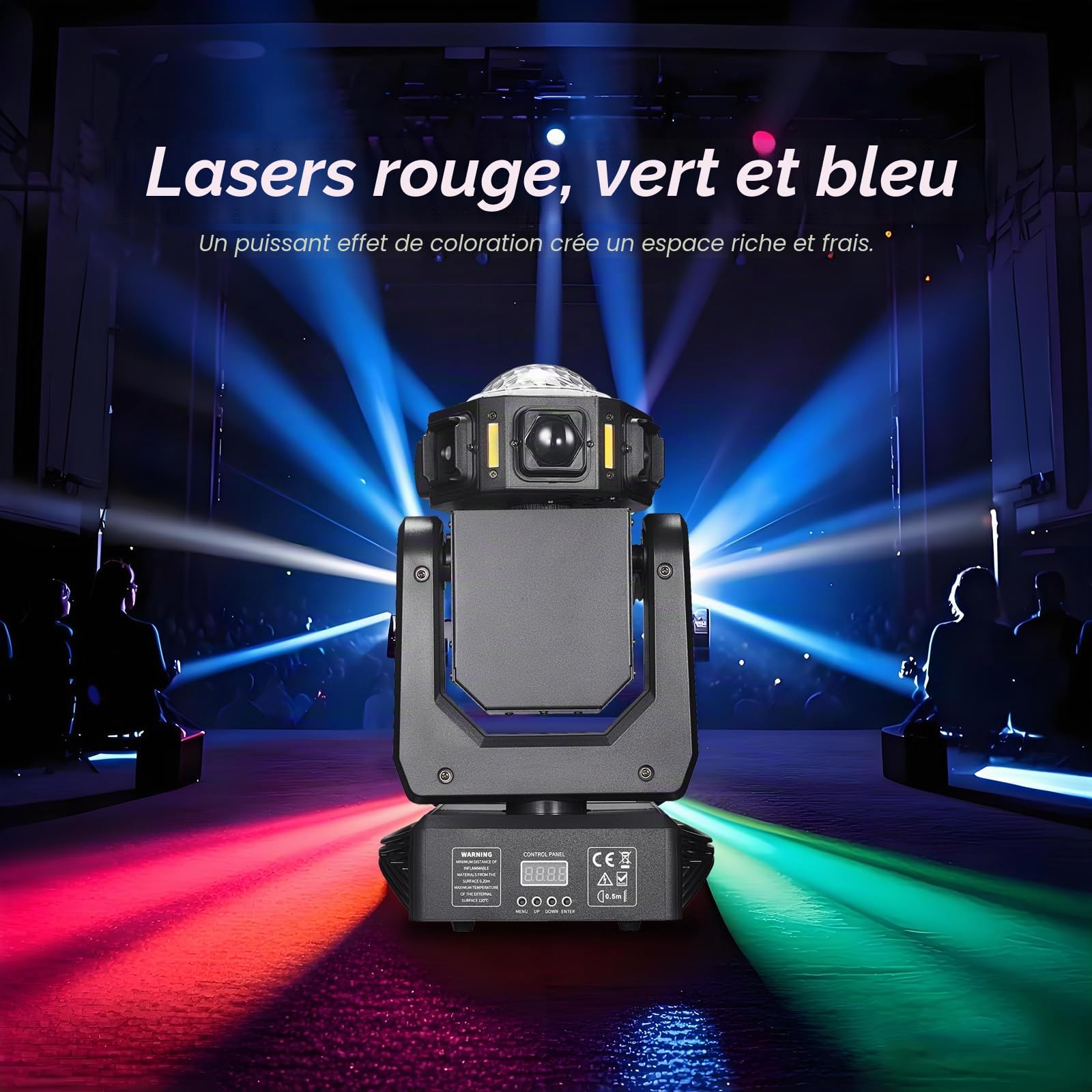 Disco Light Party Light, tête en mouvement - ZS101, LED RGB DJ Projecteur Musique Contrôlé DJ Disco Lumières, Effet DMX Spot, pour la réunion de famille, KTV, mariage, anniversaire, Halloween