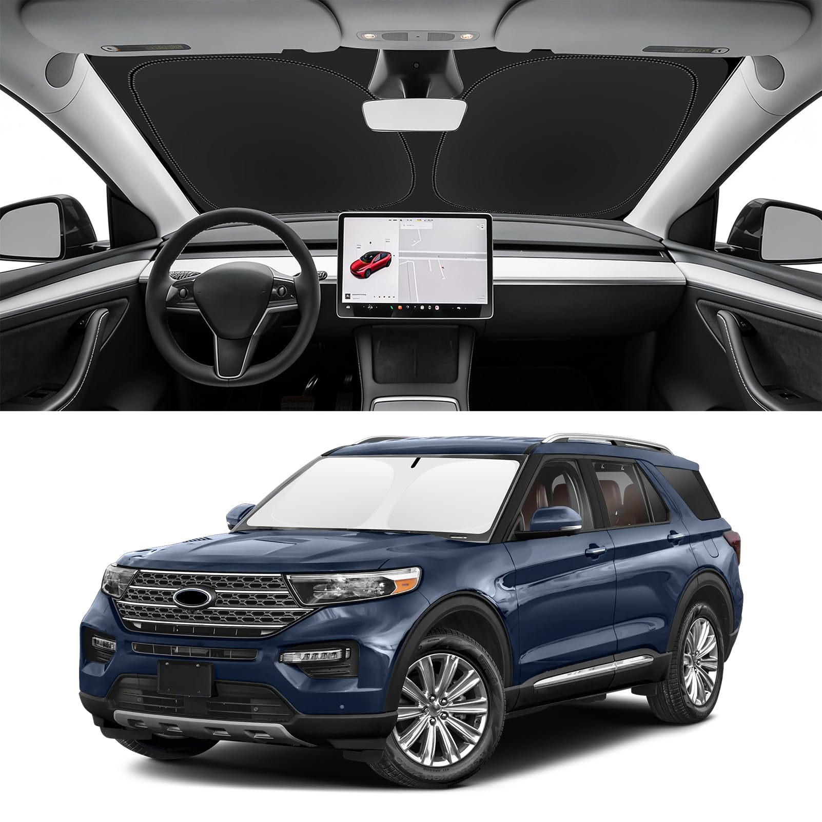 Custom Fit Windshield Sun Shade for 2020-2026 2027 Ford Explorer