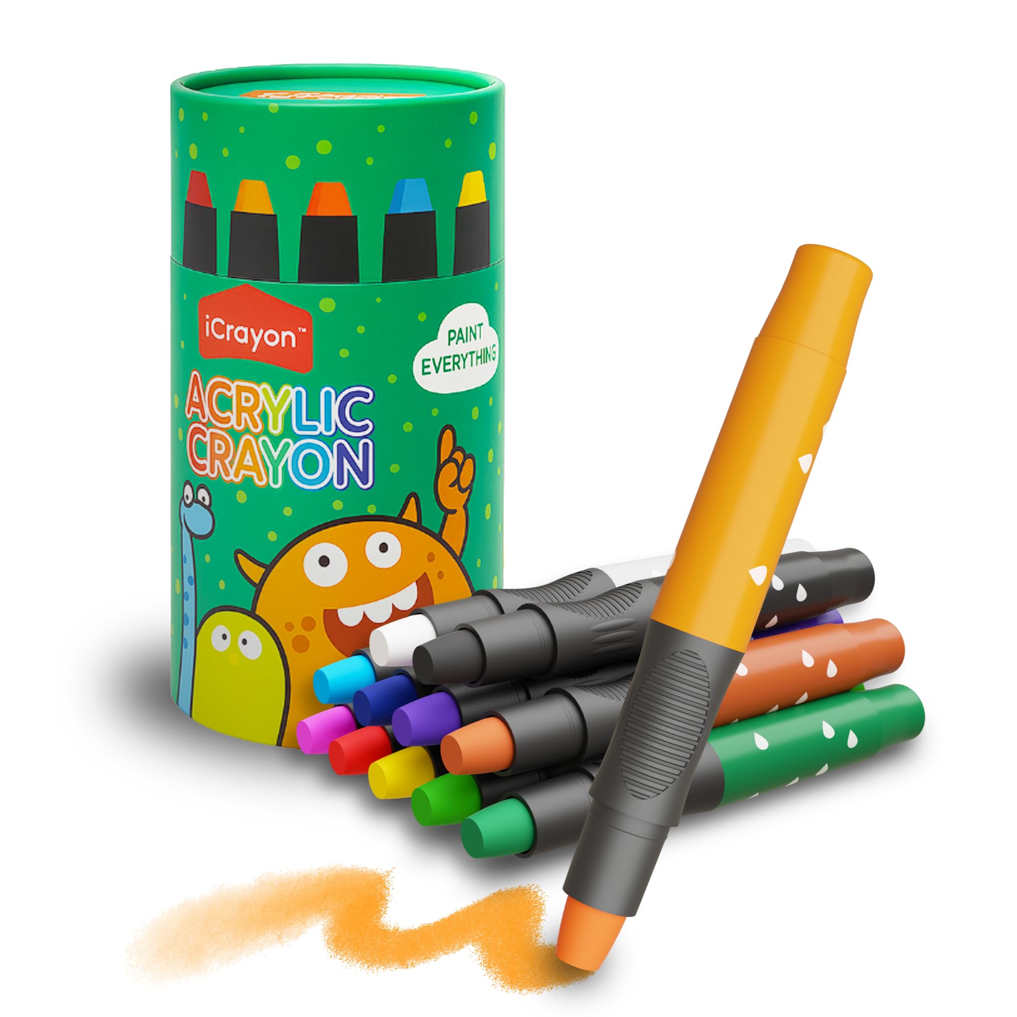 iCrayon Drehbare Buntstifte für Kleinkinder, ungiftig, Aquarellstift für Kinder, schnell trocknend, ultraseidig, leicht zu reinigen, Geschenk für Jungen und Mädchen
