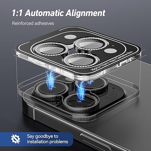 Miniatura 179 de Paquete de 3 x 2 protectores de lente de cámara Jeluse para iPhone 14 Pro Max para iPhone 14 Pro, cubierta protectora de pantalla de vidrio templado