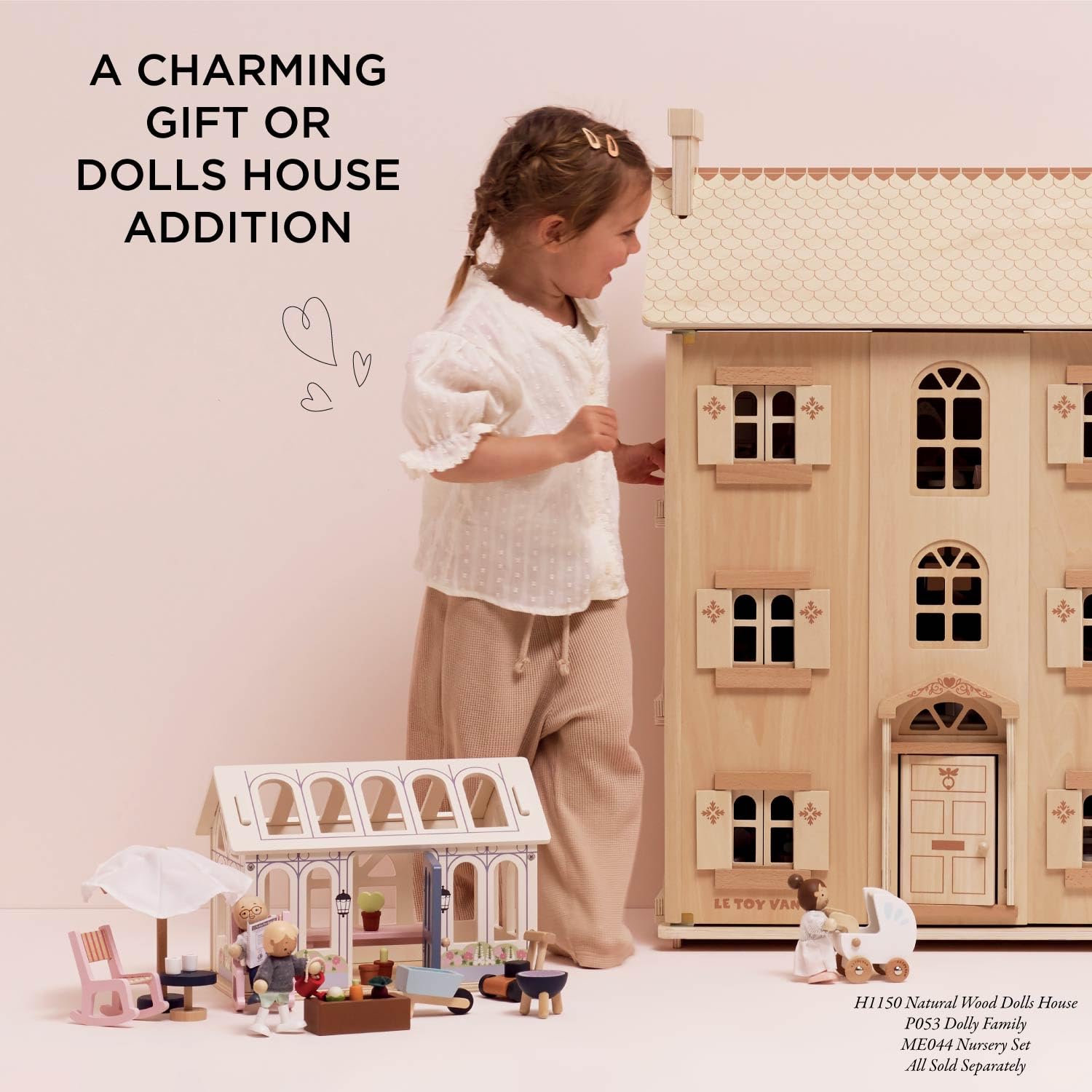 Le Toy Van Holz Puppenhaus Wintergarten Erweiterung - FSC® 100% zertifizierte nachhaltige Ergänzung - plastikfreies Zubehör für Puppenhäuser - fantasievolle Spielzimmermöbel für Kinder