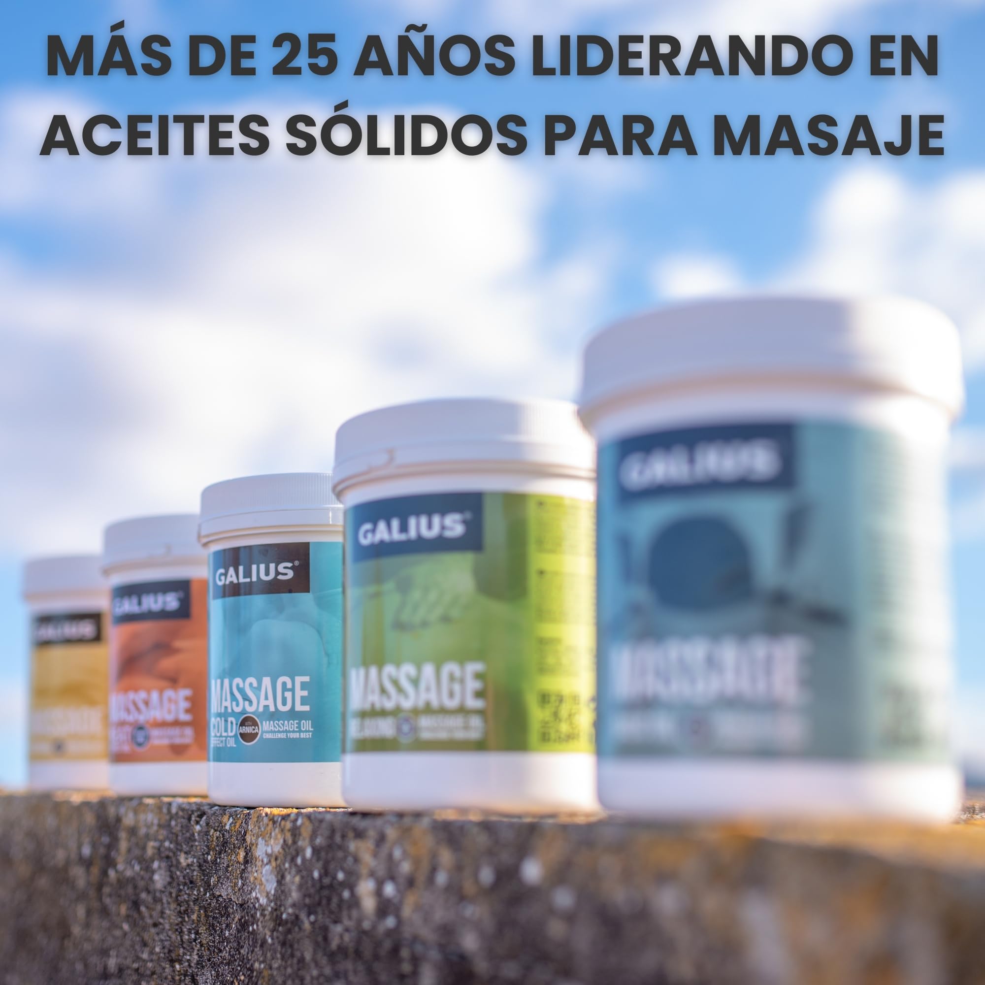 GALIUS - Aceite Sólido Efecto Calor para Masaje Deportivo - Aceite Masaje Fisioterapia con Extractos Naturales - Alivio Muscular - Aceite de Masaje Profesional - Crema Masaje Rápida Absorción 1000ml
