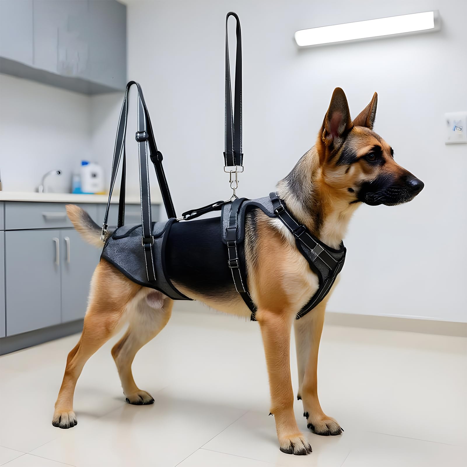 Imbracatura di sollevamento Gilet Regolabile Di Supporto Per Il Trasporto | Gilet assistenza mobilità cani con maniglia Riabilitazione Addestramento Uscite Veterinario Scale
