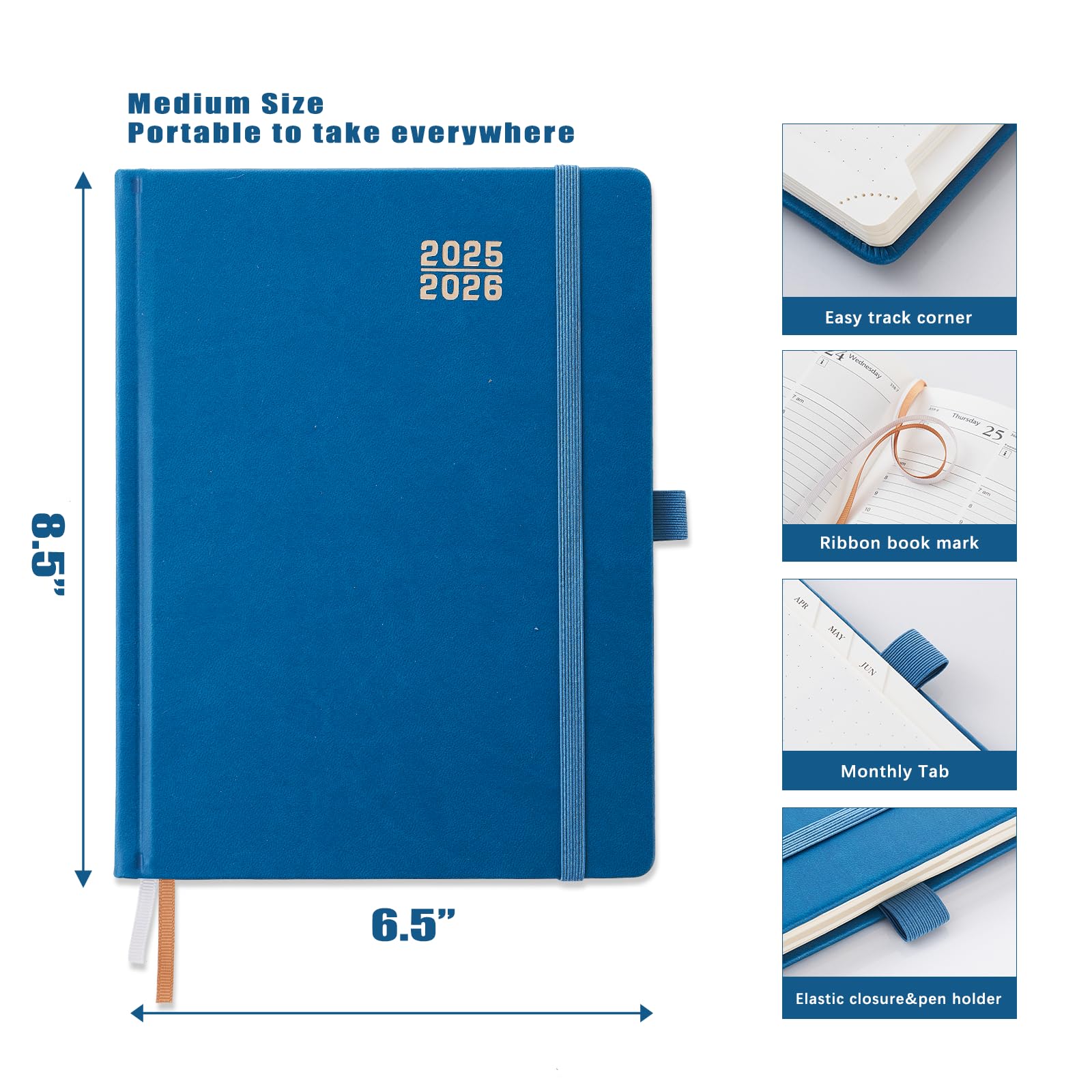 Heture Agenda académica 2025-2026, calendario mensual y semanal, julio de 2025 a junio de 2026 para mujeres y hombres, A5 (6.5 x 8.5 pulgadas), libro de planificación para profesores y estudiantes con