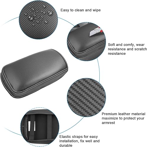 Miniatura 5 de SXCY Compatible con consola Pathfinder 2022 funda para reposabrazos apta para Nissan Pathfinder 2022 funda de cuero de microfibra para Pathfinder