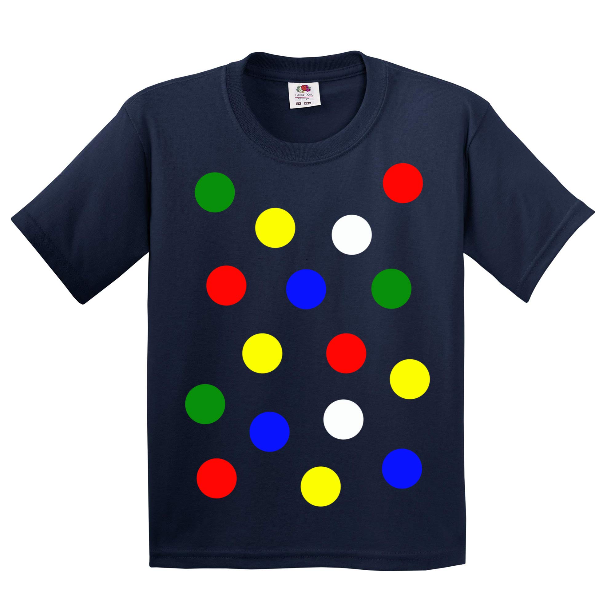 Zappatee Navy Blue Children's Spotty Dotty Spots Navy Kids T-Shirt Xs
