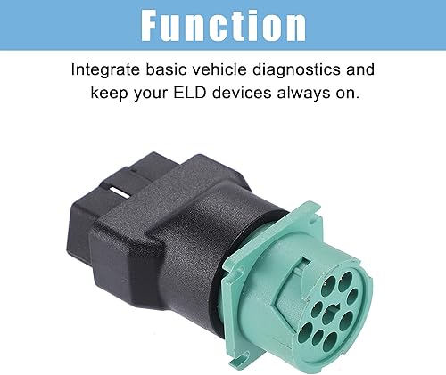 Miniatura 4 de X AUTOHAUX 1 unids Type2 16Pin OBD macho a 9Pin J1939 hembra adaptador de dispositivo de diagnóstico convertidor verde adaptador de cable de