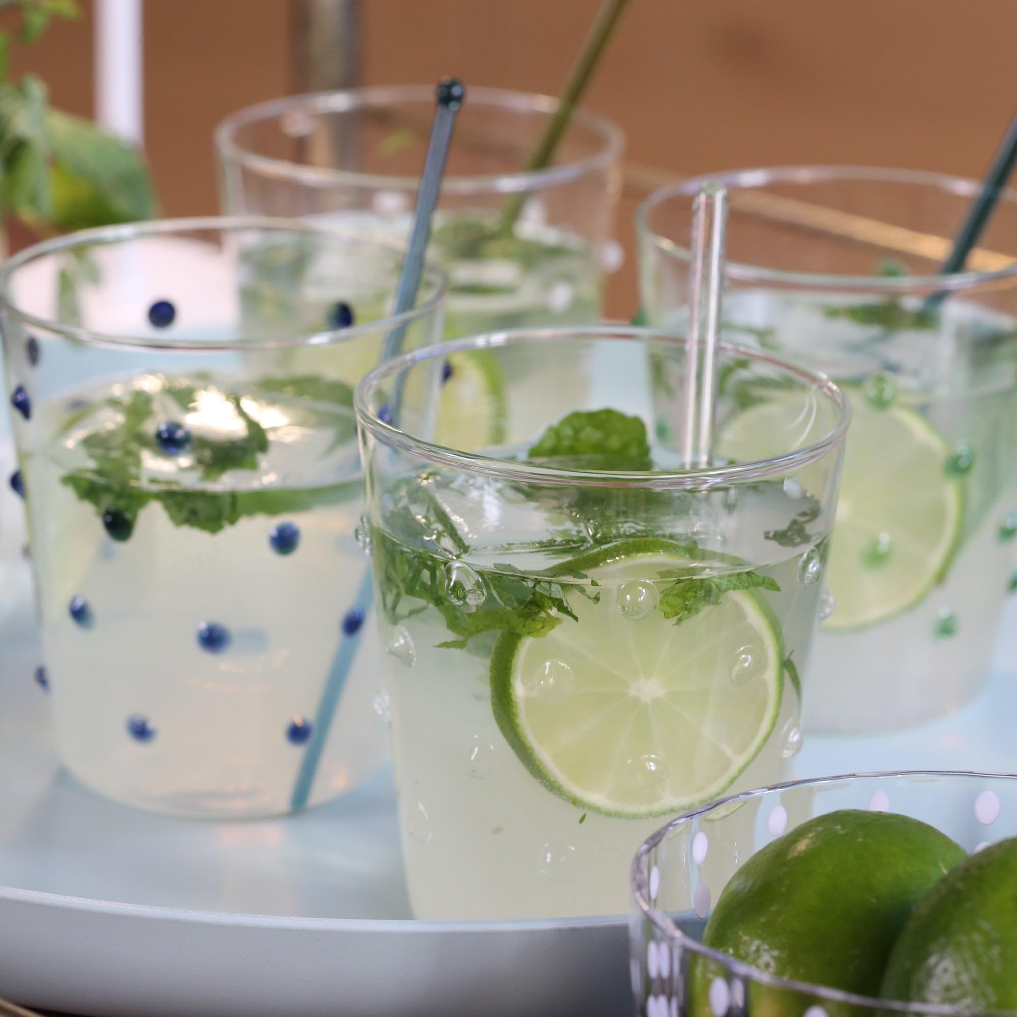 Trinkglas Zafferano Party Tumbler grün 45 cl Set 6 Stück aus Glas
