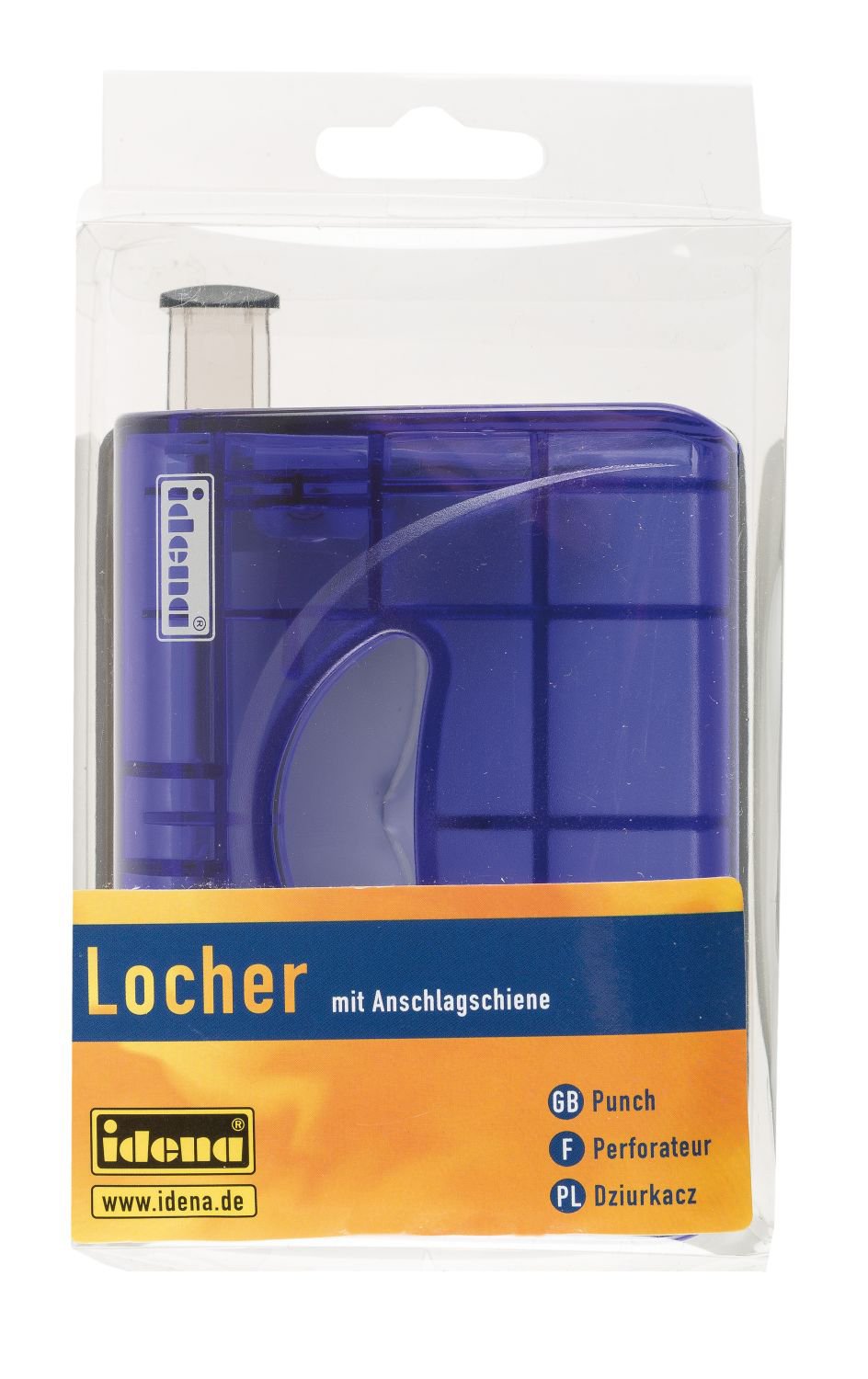 Idena Locher Mit Anschlagschiene - 16 Blatt, Transluzent Rot