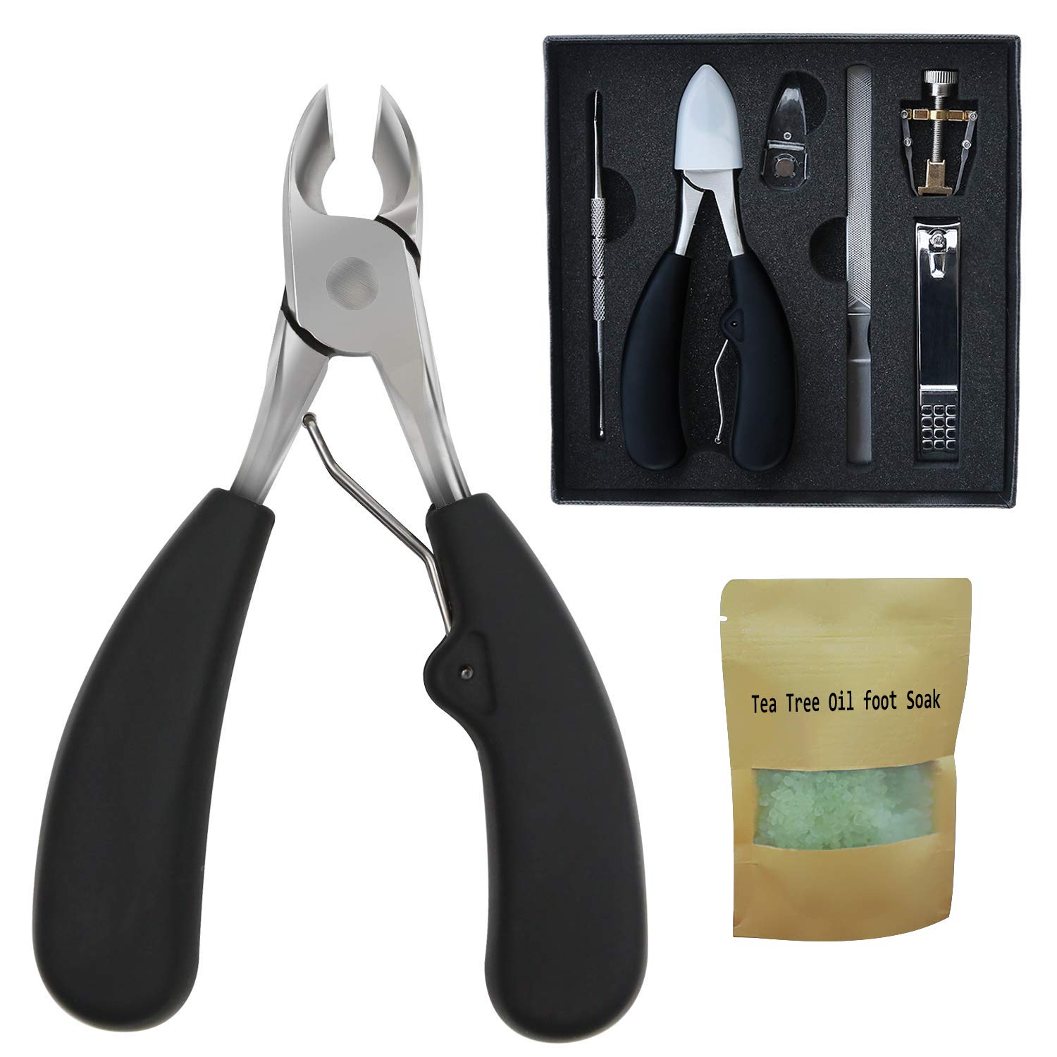 Ingrown Toenail Tool with Toenail Clippers, Bath Salt with