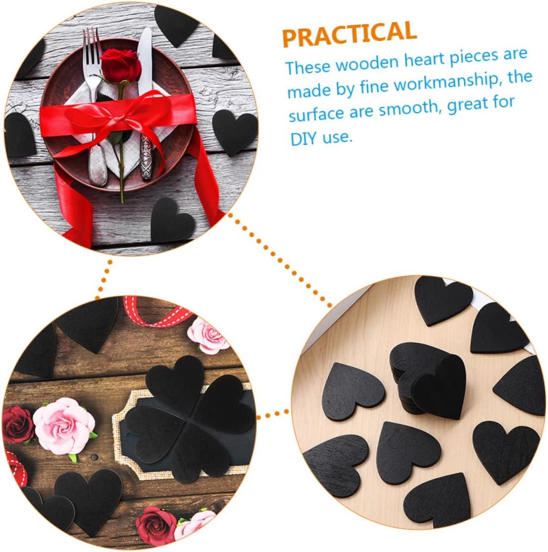 40 Piece Wooden Heart Decorative Chalkboard Set for DIY Crafts