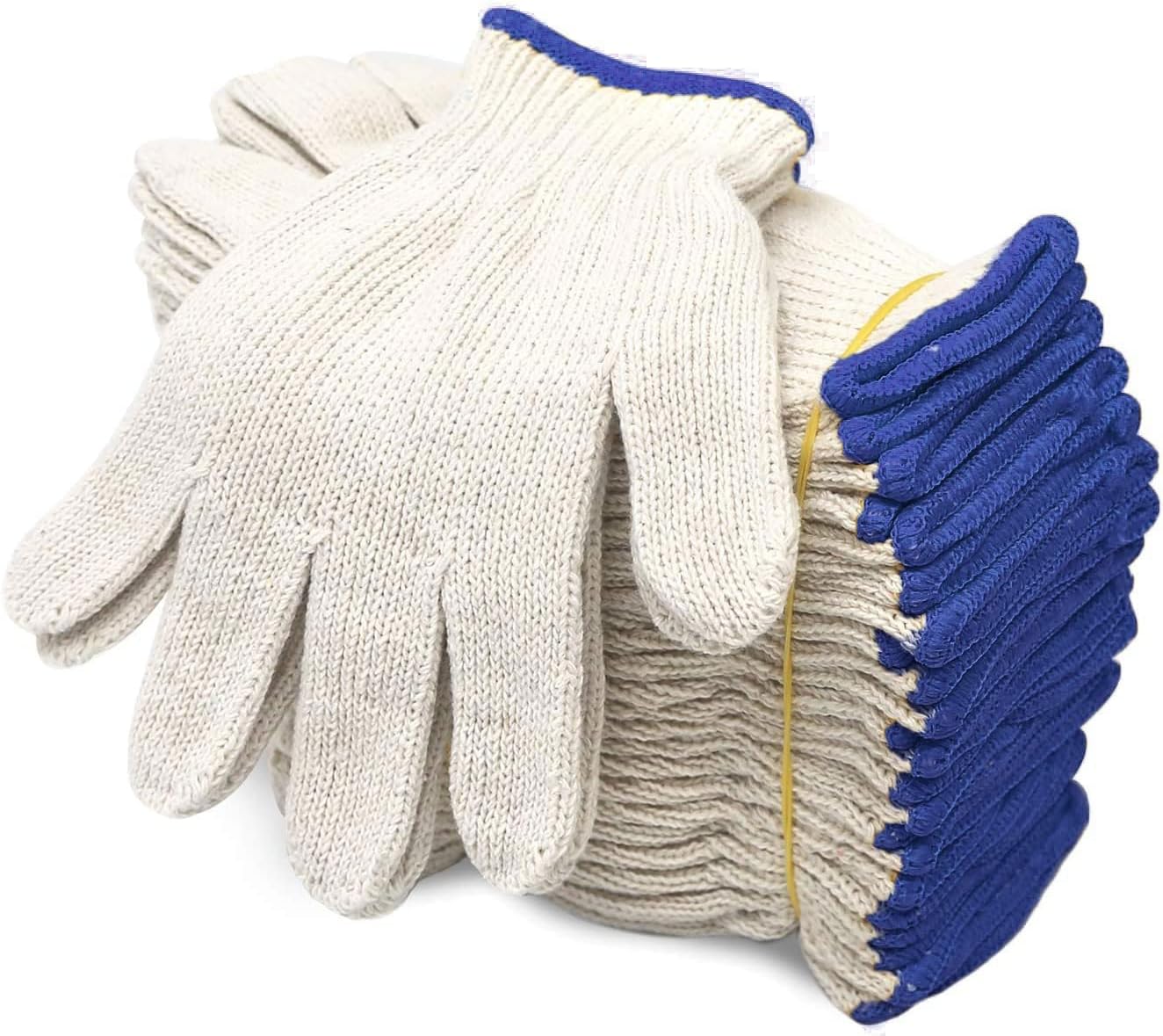 Evridwear Cotton Polyester String Knit Shell Safety Protection Work Gloves for Painter Mechanic
