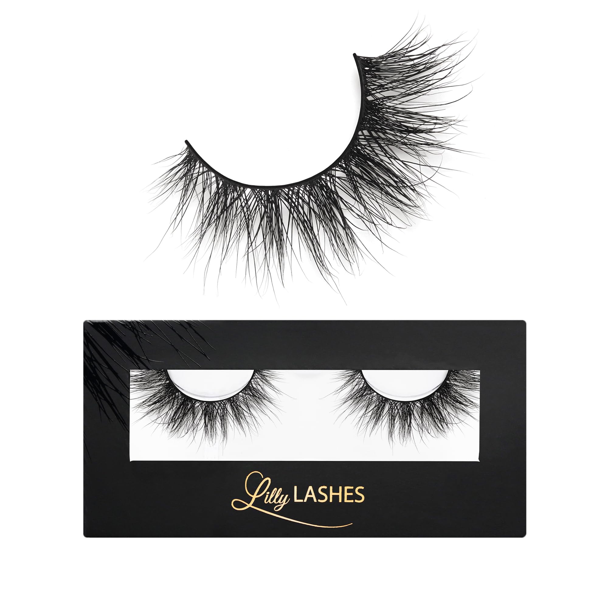 Lilly Lashes Milan 3D Mink Lashes, Mink Eyelashes, The Original Lilly Lash For Wispy & Natural Look, Reusable Eyelashes up to 25x, Fluffy Lashes, Strip Lashes, Lash Glue not Included