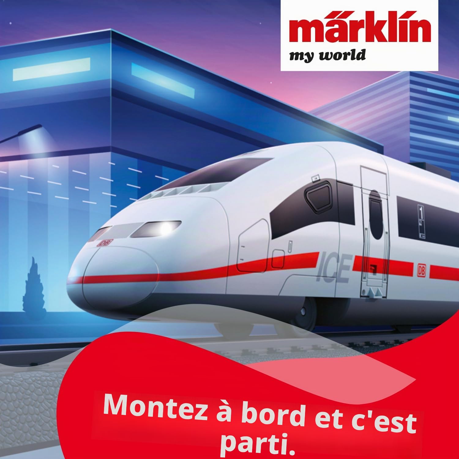 Märklin My World Ice 3 Kit de démarrage électrique à Grande Vitesse 63 cm avec télécommande à partir de 3 Ans