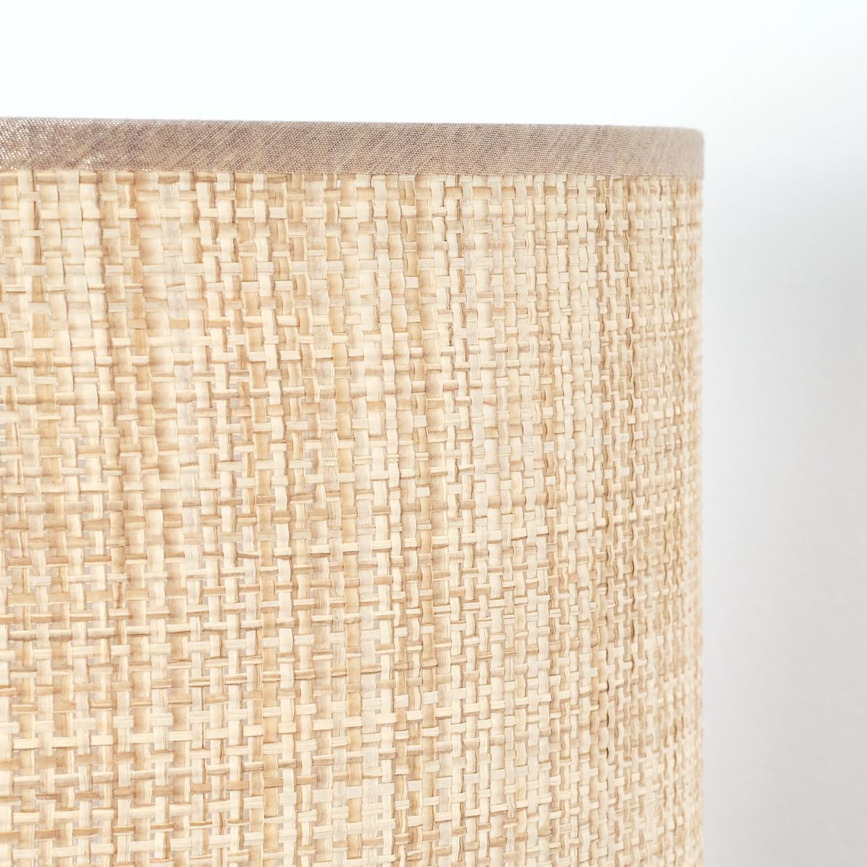 HOFSTEIN Lampa stojąca Sabadim, lampa stojąca z drewna/metalu w nowoczesnym stylu boho, abażur z plecionki papierowej/materiału Ø 35 cm, E27, 145 cm, z przełącznikiem nożnym – salon, sypialnia