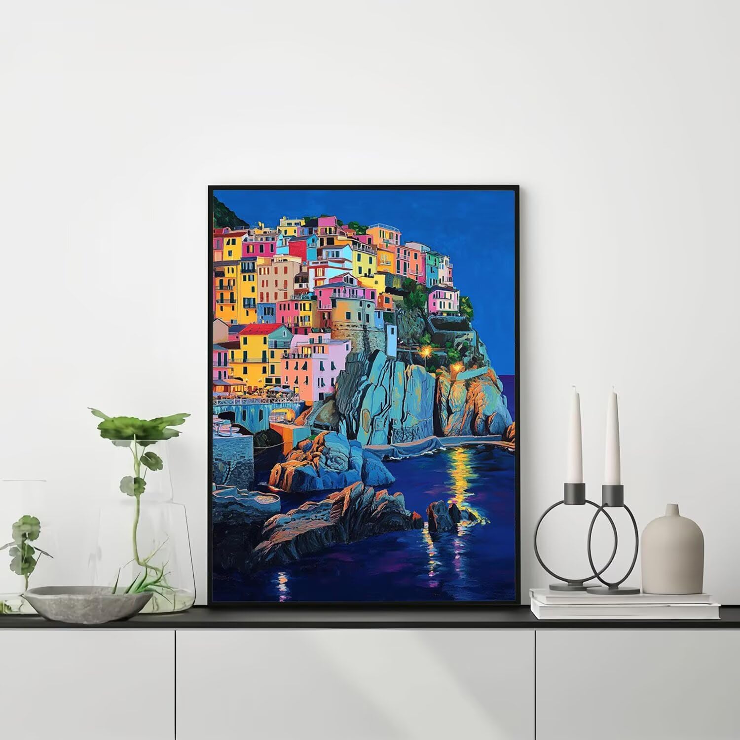Malen Nach Zahlen Erwachsene Farbe Architektur, Malen Nach Zahlen, Basteln Erwachsene, DIY Handgemalt Ölgemälde Kit Paint by Numbers, Weihnachtsgeschenke Home Decoration (Ohne Rahmen) 80x100cm RZ8-32