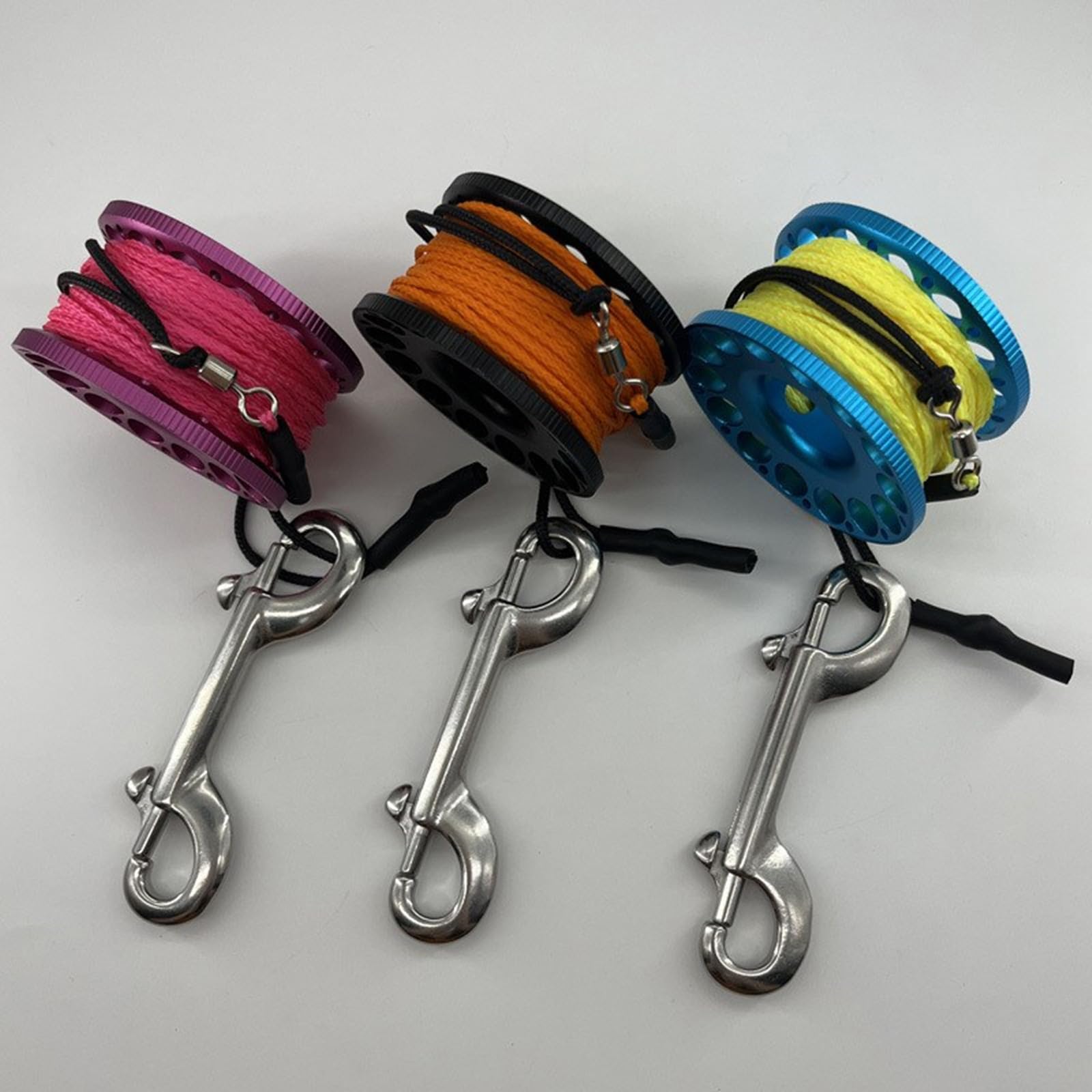 Scubas Diving Reel Finger Line Spool Mit Double Ended Bolt Snapping Clip Freediving Finger Spools Dives Reel Einfach Zu Verwendendes Technisches Tauchzubehör