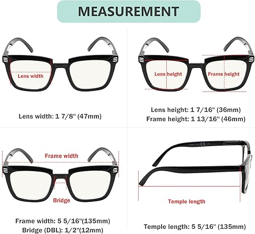 Miniatura 3 de Eyekepper Paquete de 4 lentes de lectura multifocales con bloqueo de luz azul progresivos multienfoque para mujeres, +2.25