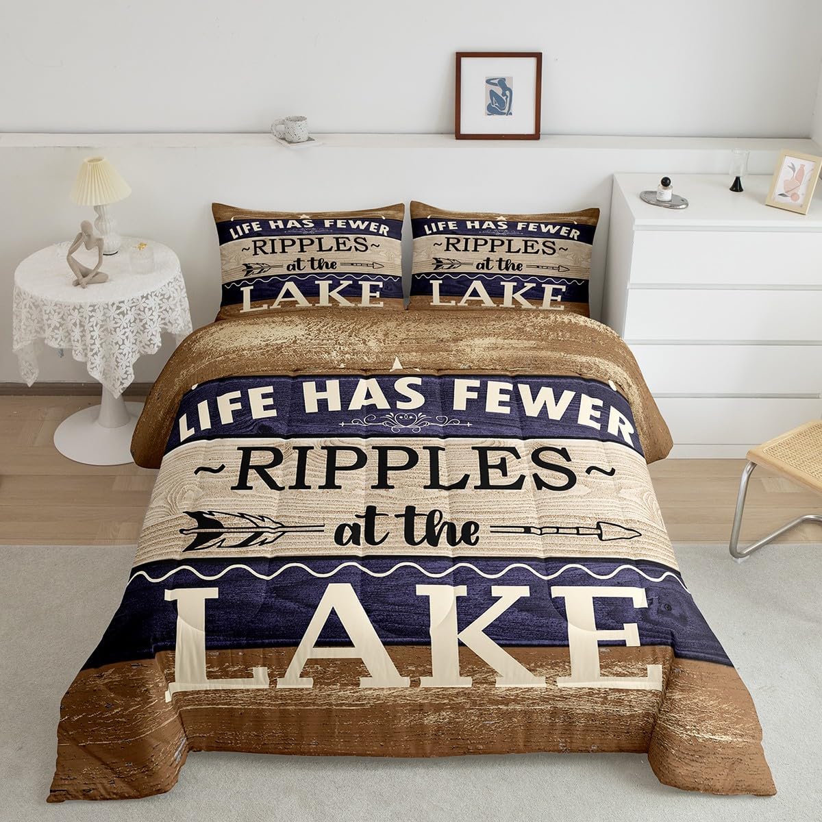 Erosebridal Lake House Comforter Set Queen, Farmhouse Lake