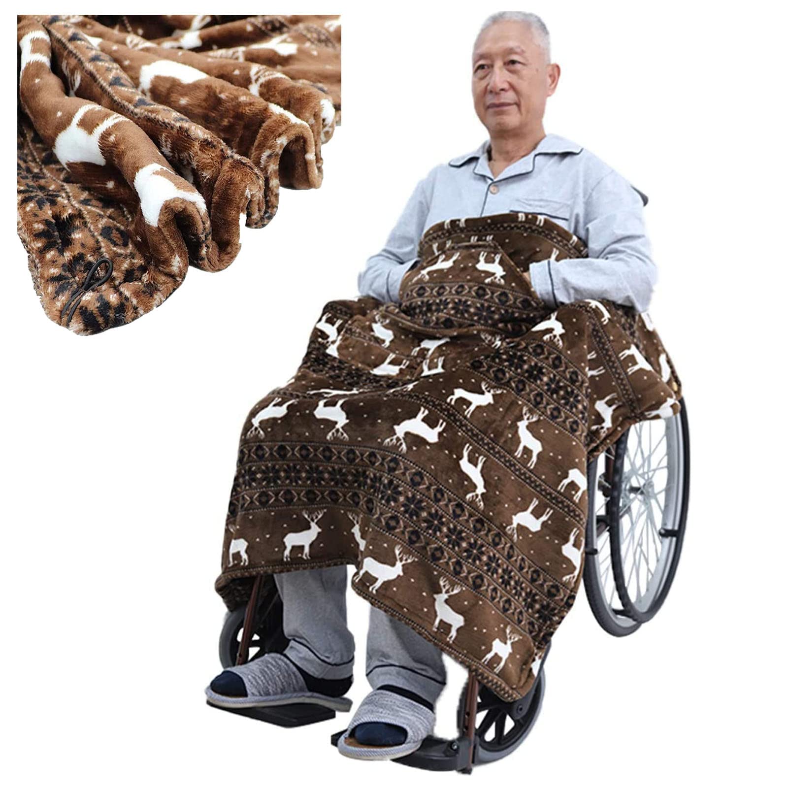Manta para silla de ruedas Manta cálida para silla de ruedas - Funda cálida para piernas de silla de ruedas Manta cálida multifuncional para sofá Almohadilla cálida para piernas y pies de inviern