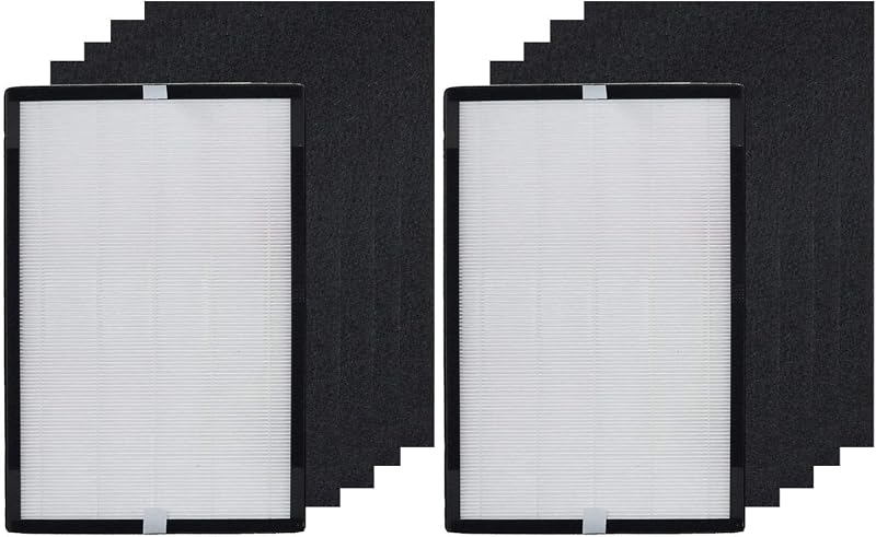 PUREBURG FLT5600 Replacement Filter Set Compatible with GermGuardian AC5600WDLX AC5600W AC5600WFL Air Purifier FLT56CB4 Filter N, Pack of 2, H13 True HEPA Activated Carbon