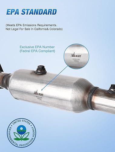 Vista 232 de Nilight Catalizador para Hyundai Accent 2012-2017/Hyundai Veloster 2012-2017/Kia Rio 2012-2014/Kia Soul 2012 2013 2014 2015 2016 (estándar EPA)