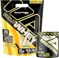 Kit Gold Whey Sabor Original 900g + Creatina Platinum 300g - Adaptogen Science