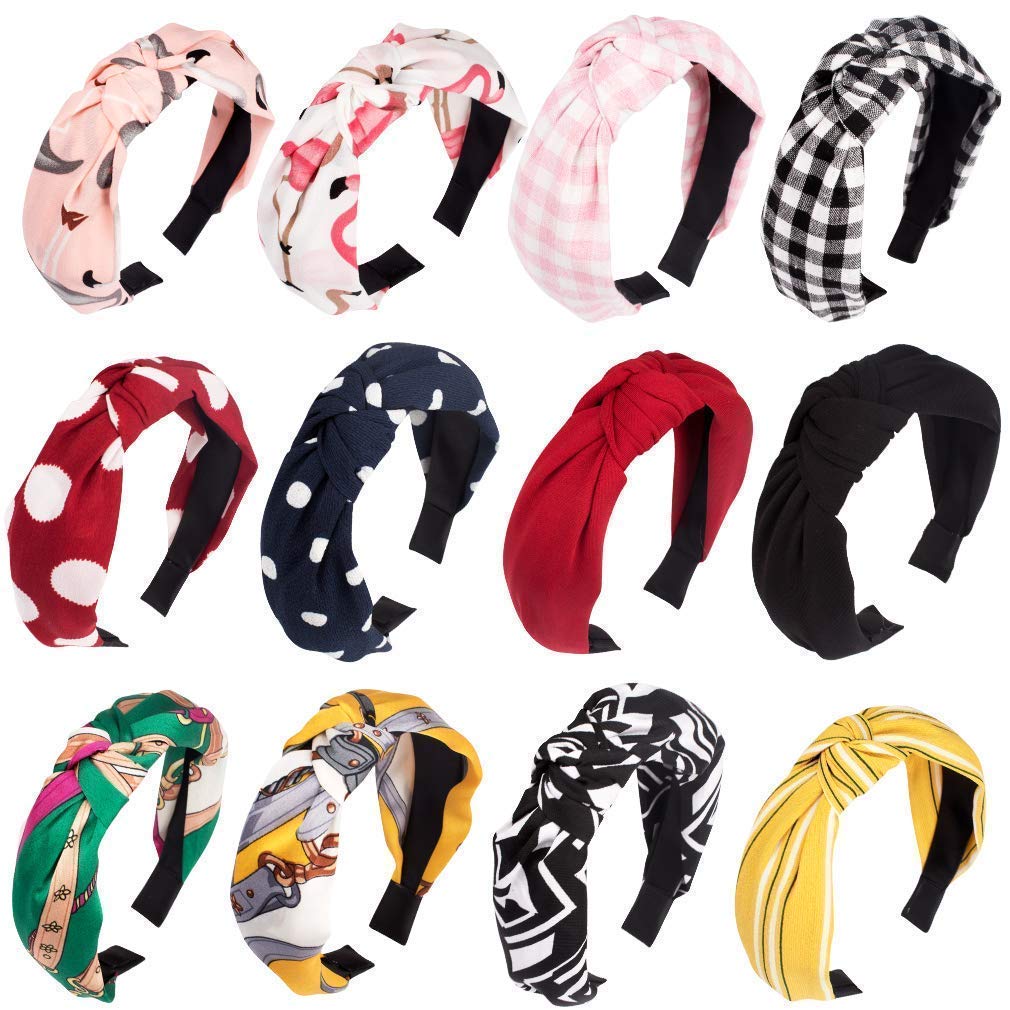 Jimit Korean Style Solid Fabric Knot Plastic Hairband Headband for Women, Set of 12 - Multicolor (B092VN68BP) Amazon Price History, Amazon Price Tracker