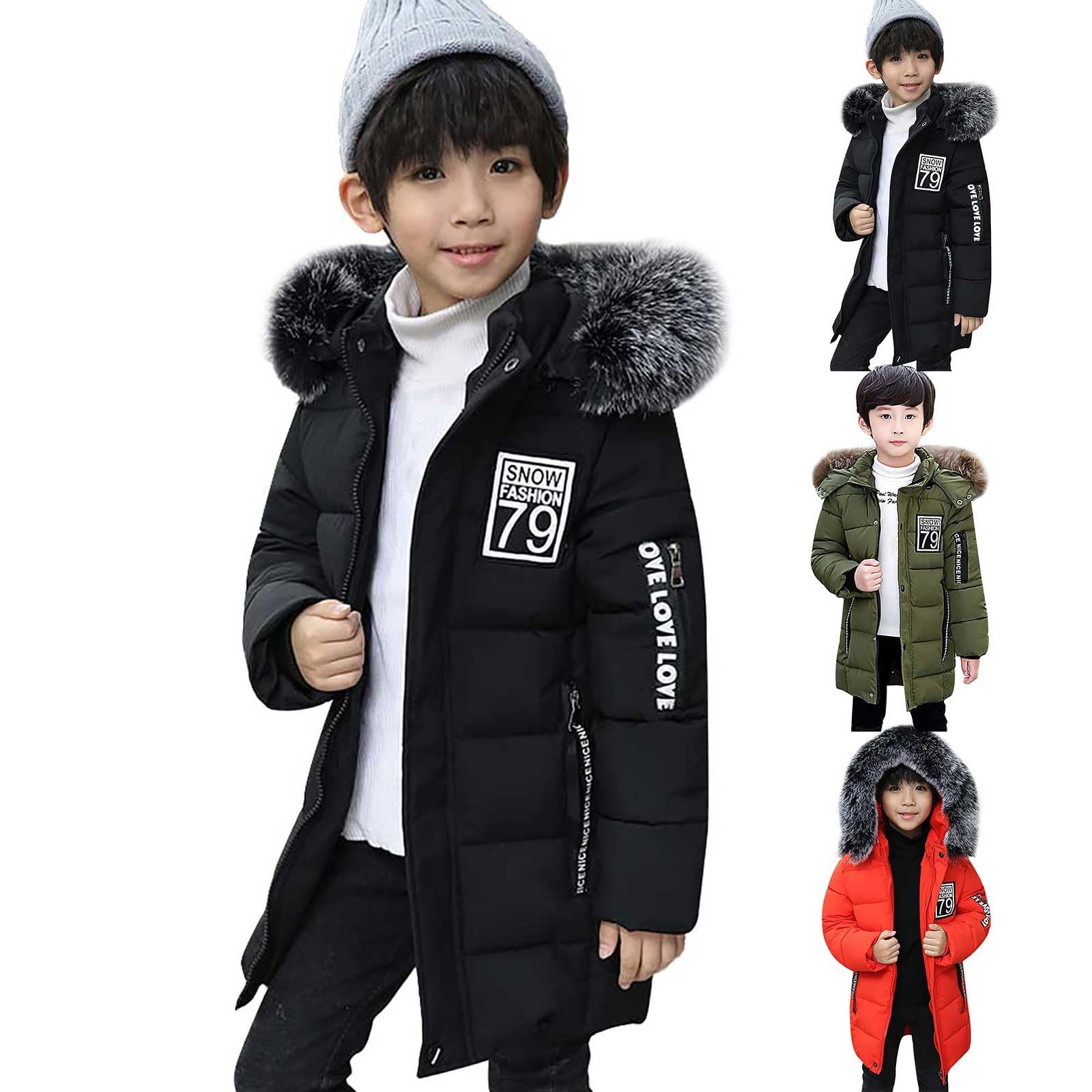 Doudoune d'hiver chaude et rembourrée pour garçons - Parka épaisse et confortable pour enfants - Vêtement d'extérieur décontracté pour l'école