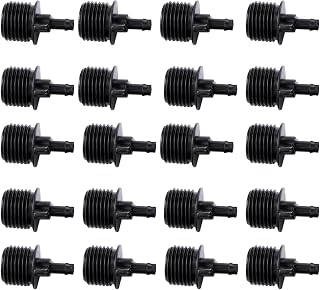 20pcs Black Water Pipe Fitting 1/2" Thread to 1/4 inch,Strong and Long-Lasting Connector Irrigation Drip Pipe 4/7 mm Garden Drip Hose Water Quick Coupling Parts,Hose Connectors and Accessories