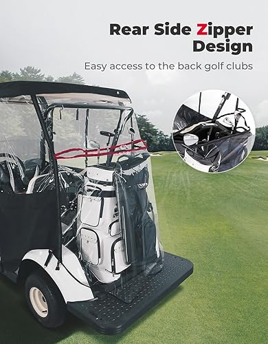 Miniatura 5 de KEMIMOTO Fadesafe - Carcasa para carrito de golf 600D para 2 pasajeros de hasta 54 pulgadas, cubierta impermeable para carrito de golf, diseño de
