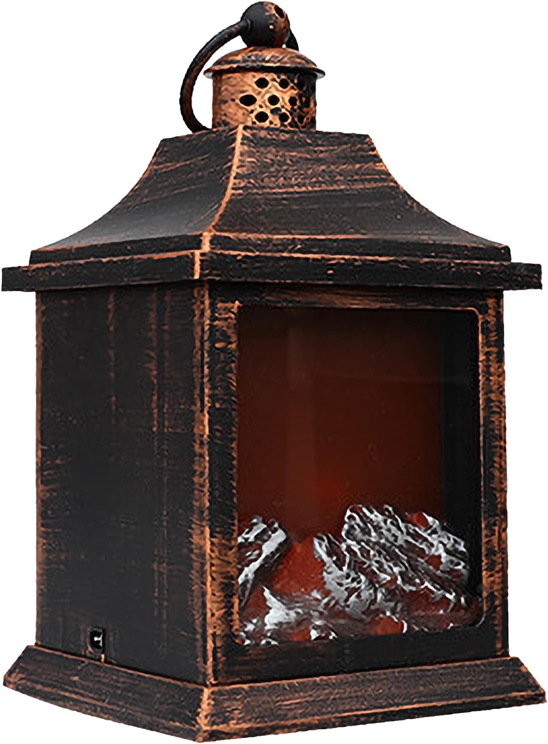 Fireplace Flame Lantern LED Flame Lantern Retro Night Light Fireplace Romantic Light Table Centerpiece Lantern for Halloween Celebration Party Decoration-MAIOO