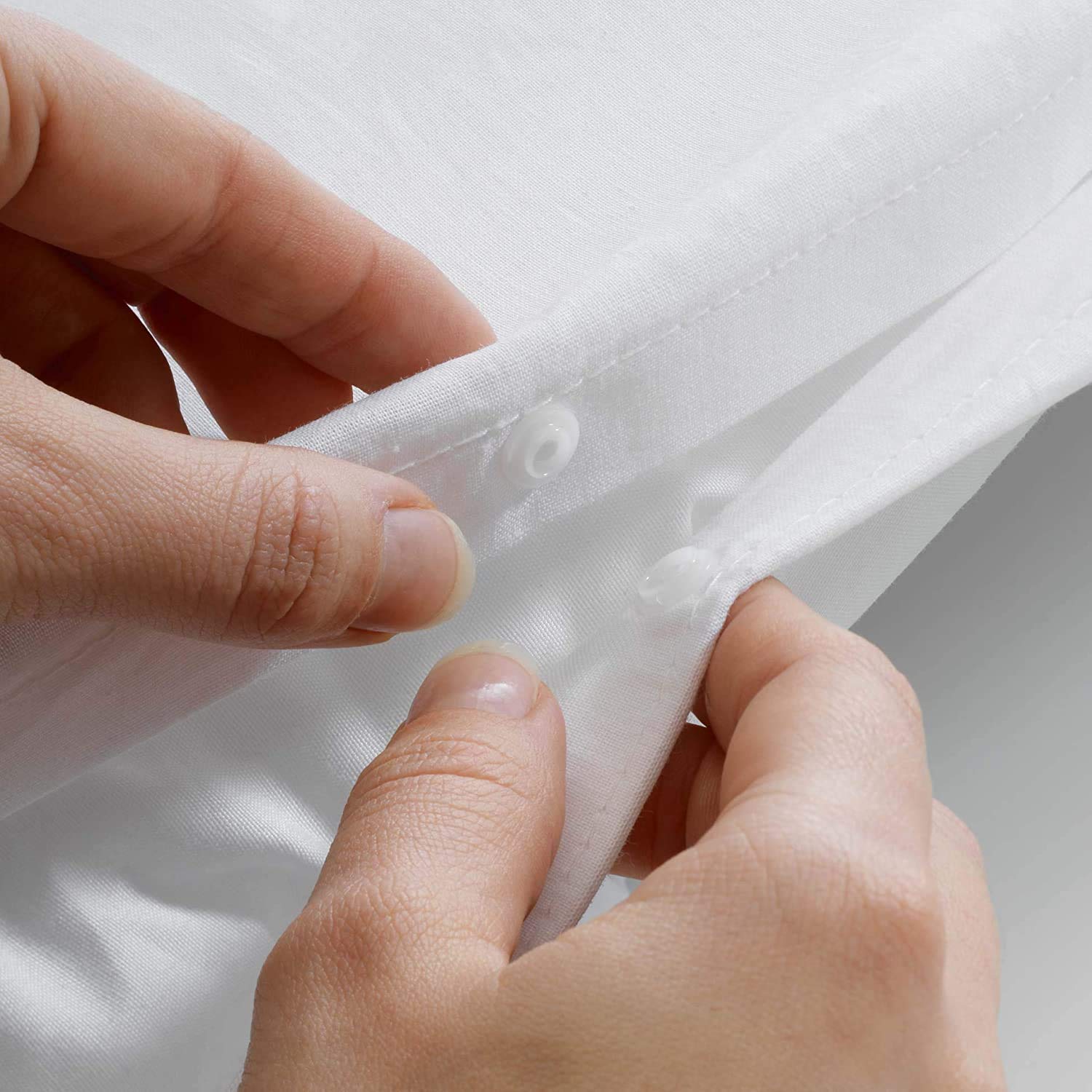 Promo Linge Housse de Couette Percale 220 x 240 cm - 240 x 260 cm + 2 Taies d'oreiller à Volant Plat 63 X 63 cm – Belor (240 x 260 cm)